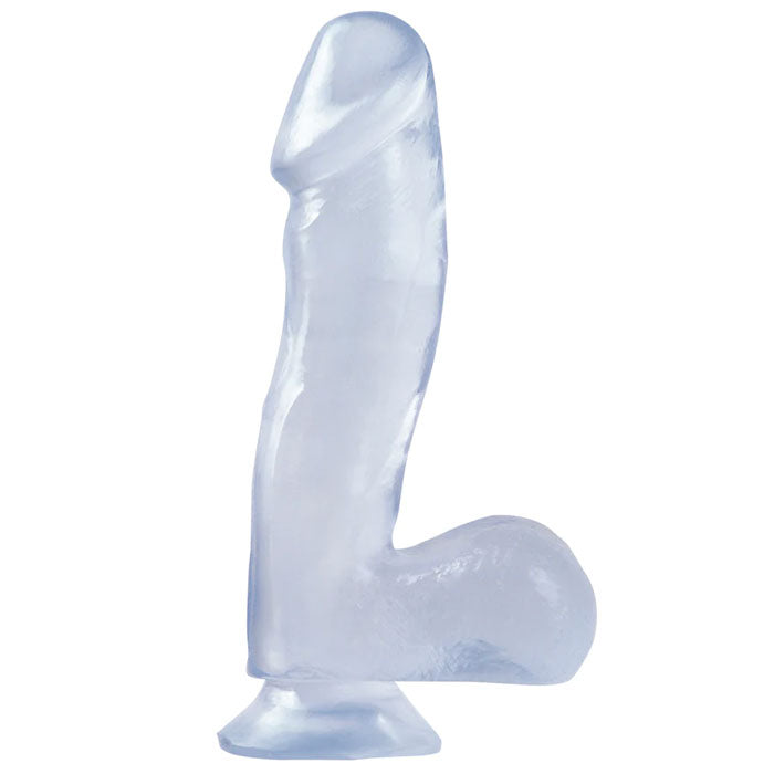 Basix 6.5 Inch Suction Base Dildo, Clear